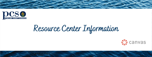 long image with pcs in the upper corner then resource center information in the middle and the canvas logo at the bottom 